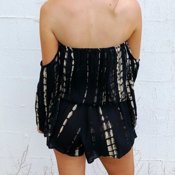Amanda Tie Dye Romper - Black - Picture 3 of 4